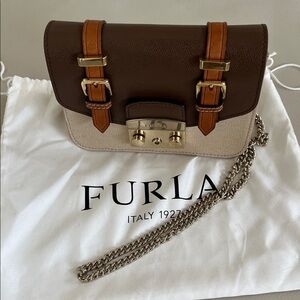 Furla Leather Crossbody Mini Bag with Removable Crossbody Chain